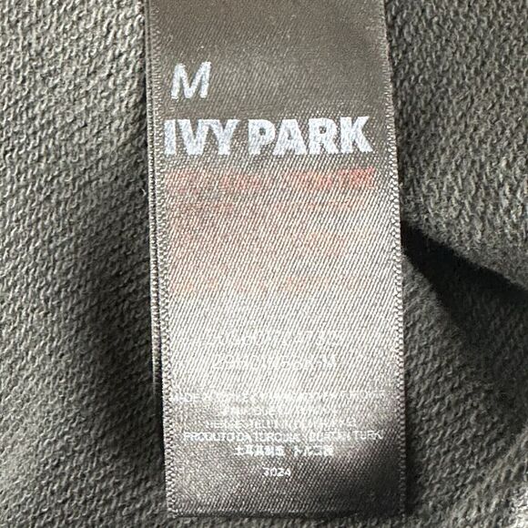 Ivy Park Cropped Hooded Sweatshirt Womens M Gray Oversized Streetwear Hoodie* - Picture 13 of 15